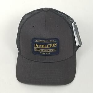 Pendleton Hat Cap Snap Back One Size Dark Grey Mesh Trucker Patch Logo Mens